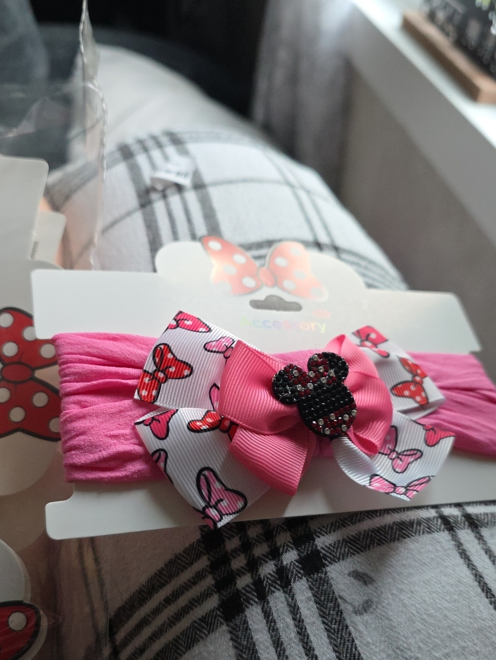 Pink Minnie Bow Headband for Kids
